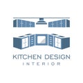 Cabinet Furniture Kitchen Set Interior Graphic Vector Logo Design