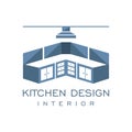 Cabinet Furniture Kitchen Set Interior Graphic Vector Logo Design