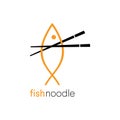 Fish Noodle Chinese Restaurant and Food Logo Vector