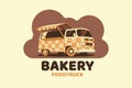 Bakery food truck vector graphic