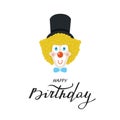 Happy birthday greeting card - clown`s head