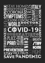 Covid-19 concept typography design logo on wight background. Vector coronavirus logo or COVID-19 seamless repeating pattern