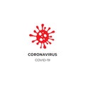 Covid-19 concept typography design logo on wight background. Vector coronavirus logo or COVID-19 seamless repeating pattern