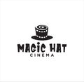 Hat magic movie cinema logo Hipster Retro template icon, Movie Video Cinema Cinematography Film Production Logo. Royalty Free Stock Photo