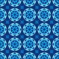 Seamless African Shweshwe Flower Pattern Design in different shades of blue