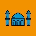 Mosque flat icon. Design vector template