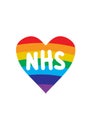 Thank you NHS rainbow loveheart vector