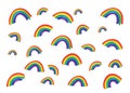 Hand-drawn rainbow seamless pattern- Coronavirus 2020 pandemic