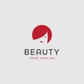 Beauty woman fashion logo. Abstract girl face simple style