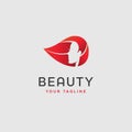 Beauty woman fashion logo. Abstract girl face modern design