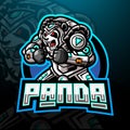 Panda cyber esport logo mascot design.