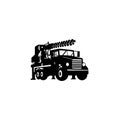 Driller truck logo vector design Construction