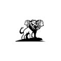 Animals Lion Crest three Logo vector isolated flat