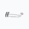 FF Initial handwriting logo design