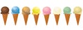 8 flavors of ice cream illustration border