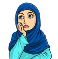 Lonely Muslim woman with hijab