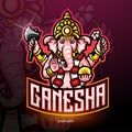 Ganesha esport logo mascot design.