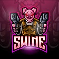 Pig esport logo mascot design