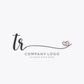 TR Initial handwriting logo design Royalty Free Stock Photo