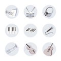 Vector icon set with musical instruments Royalty Free Stock Photo