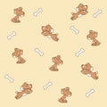 Cute dogs pattern bone vector