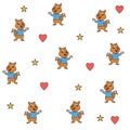 Cute rabbit pattern love star vector