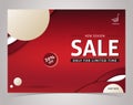 New Season Sale Red Brown Banner with Photo Space and Discount. A4 Size vector design for banner, flyer, poster and web site.