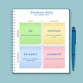 Eisenhower Matrix, urgent important matrix, Prioritize task, Task Management, Project Management, Process infographics Royalty Free Stock Photo