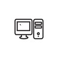 Monitor led flat icon vector illustration Royalty Free Stock Photo