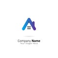 Abstract Initial Letter A Logo For Real Estate Company