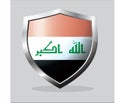 Shield icon vector illustration of Iraq country flag Royalty Free Stock Photo
