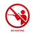 No hunting sign isolated on white background