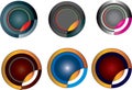 3d Big set of colorful glossy badge or button. Royalty Free Stock Photo