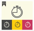 Stopwatch icon vector isolated on background, simple design