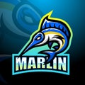 Marlin mascot esport logo design Royalty Free Stock Photo