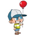 Little boy holding a red balloon Royalty Free Stock Photo