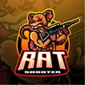 Rat shooter esport logo mascot design. Royalty Free Stock Photo