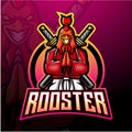 Samurai rooster esport logo mascot design