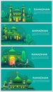 Ramadan landing pages pack with the green color theme