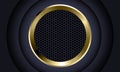 Abstract gold circle dark grey hexagon mesh design modern luxury futuristic background vector