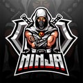 Ninja esport logo mascot design. Royalty Free Stock Photo