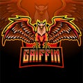 Griffin bird esport logo mascot design. Royalty Free Stock Photo