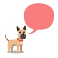 Vector cartoon character great dane dog and speech bubble