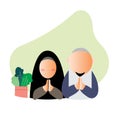 Illustration of happy ied mubarak couple Royalty Free Stock Photo