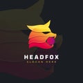 Angry full-color fox logo design Royalty Free Stock Photo