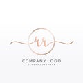 RR Initial handwriting logo with circle Royalty Free Stock Photo