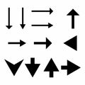 Arrows Set on White Background. Arrow sign, Cursor Icon. Vector Pointers Collection. Back, Next Web Page Sign Royalty Free Stock Photo