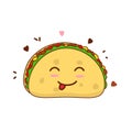 Cute taco cartoon illustration with facial expression
