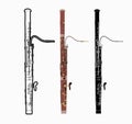 Bassoon instrument cartoon music graphic vector Royalty Free Stock Photo