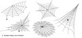 Set of spider web or spider home insect or small spider in the web concept. editable stroke - eps 10 vector